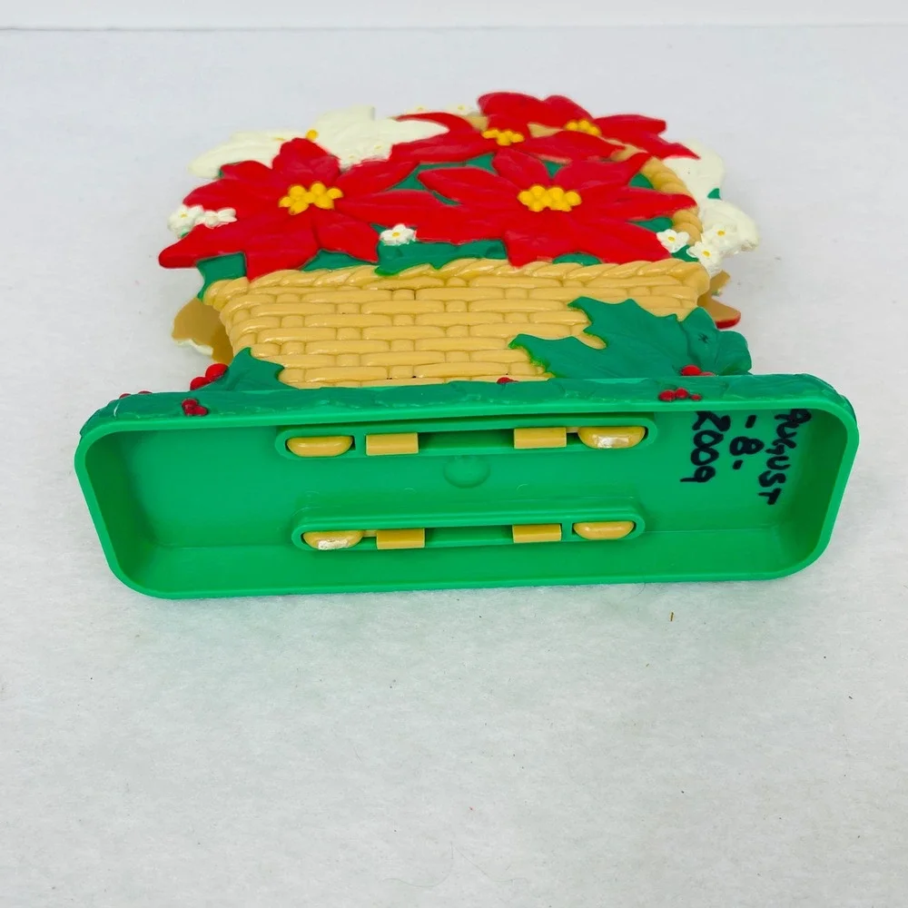 Unbranded Napkin Holder Unisex OS Poinsettia Basket Red Green Christmas Good